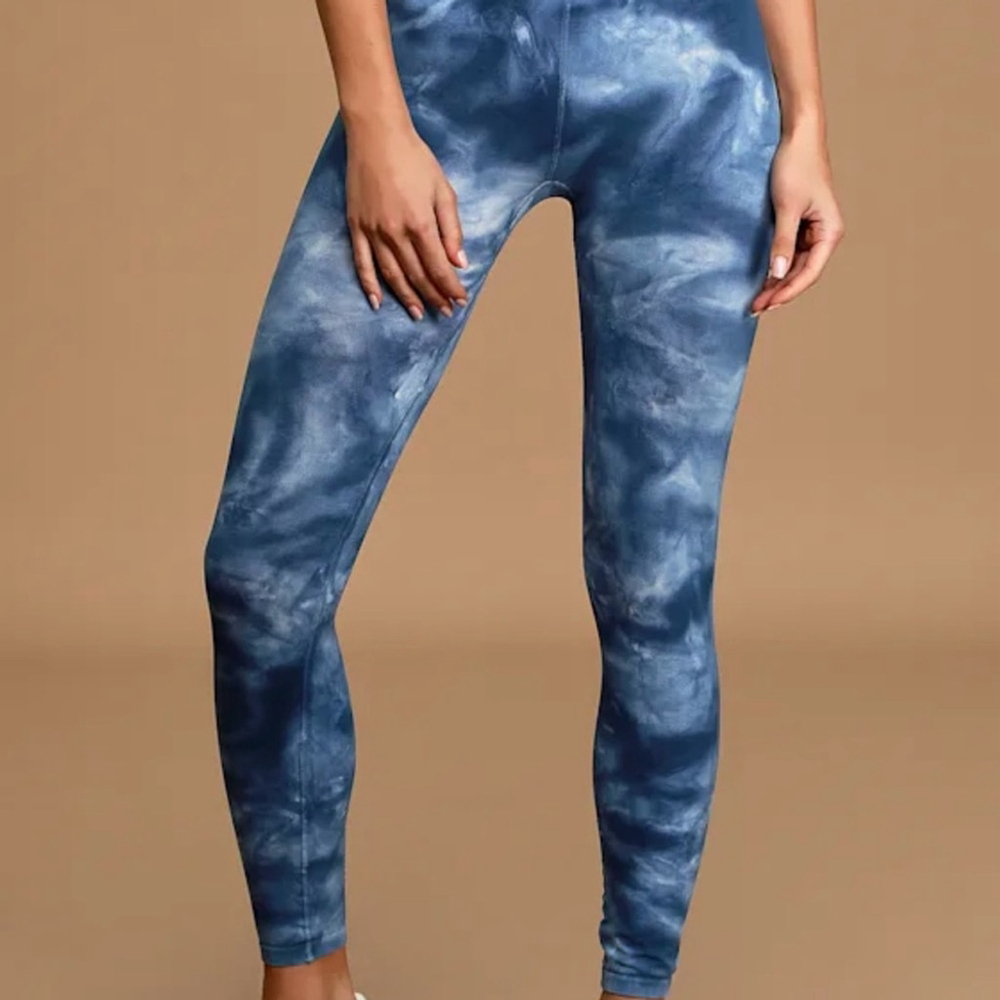 FP Movement by Free People Good Karma Blue Tie-Dye Leggings NWT